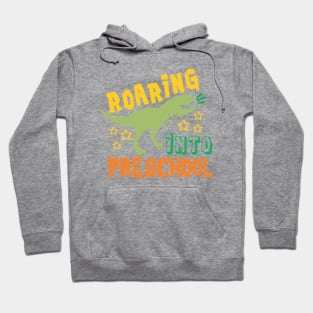 Roaring into Preschool Back to School Kids Dinosaur Hoodie